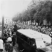 Kuglepostens ankomst till Arboga 7 juli kl. 20. Utanför
postkontoret vid järntorget.
