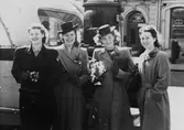 Vi firar FREDEN, åker in till Göteborg och lunchar på Gillblads, år 1945. Vi som firar är: Gerd Schreiber, Inger Larsson, Ulla Hultsten och Inger Classon.

Laboranter från SOAB-Svenska Oljeslageri AB, Kvarnbygatan, Mölndal.
