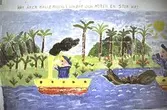 Teckningar målade av barn, 4-6 år, på Toltorps lekskolor. Teckningarna utfördes 1953 för att utsmycka Lackarebäckshemmet. Motiven är hämtade ur ett antal välkända sagor.