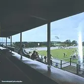 Kvarnbyvallens läktare, okänt årtal. Avfotografering ur: Mölndal 50. Relaterade motiv: 2005_0008 - 0012.