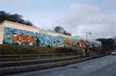 Graffiti längs Kvarnbygatan i Mölndal, år 2003.