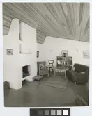 Bostad för skogsarbetare, Jädraås.
Interiör, öppen spis.