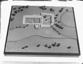 Modell föreställande friluftsbad vid Fyrisån, Uppsala