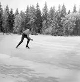 Från DM i skridskoåkning på Rönnevattnet, Uddevalla, den 22 januari 1961