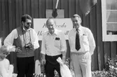 Hembygdsdag på Långåker i Kållered, år 1984. Fr. vä. Staffan Bjerrhede, ordf. Kållereds Hembygdsgille, Gunnar Hellgren, Lindome Hembygdsgille, Berthold Wiklund, Mölndals Hembygdsförening.

För mer information om bilden se under tilläggsinformation.