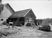 Fähus och svinstia - nu på friluftsmuseet Disagården - på ursprunglig plats, Lilla Bultebo, Tierps socken, Uppland 