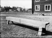 Dekorerad bänk vid Tierps hembygdsgård, Tierp, Uppland 1936
