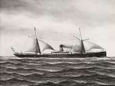 Lastångfartyget AXEL JOHNSON av Stockholm.
Oljemålning på duk. Dagermått 29 x 38 cm. Upphovsman: Gregor Hellberg.