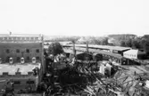 Lagerbyggnad 110 och 111 under uppbyggnad på Papyrus fabriksområde, 22/10-1945.