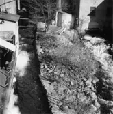 Mölndalsån, nedströms fallet.