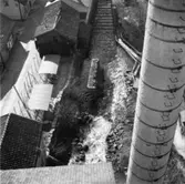 Mölndalsån, nedströms fallet.