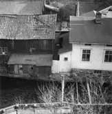 Mölndalsån, nedströms fallet.