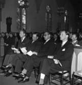 Medaljutdelning i Mölndals kyrka, 24/9-1950
Fr. v. Karl-Eric Bergqvist kommunalborgmästare, okänd, Wiggo Odenius och Einar Harald.