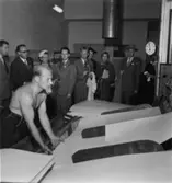 Besök av civilekonomer III nordiska kongressen i Göteborg.
Sven Carlsson, kartongen KM3.