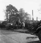 Byggnad N:o 6, tillbyggnad 1954. Schaktning.