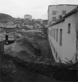 Byggnad N:o 6, tillbyggnad 1954. Schaktning.