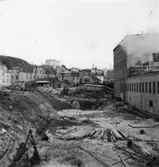 Byggnad N:o 6, tillbyggnad 1954. Pålning.