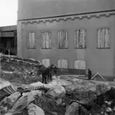 Byggnad N:o 6, tillbyggnad 1954. Sprängning.