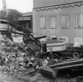 Byggnad N:o 6, tillbyggnad 1954. Schaktning.
En okänd man.