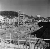 Byggnad N:o 6, tillbyggnad 1954. Formsättning för gjutning.