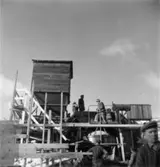 Byggnad N:o 6, tillbyggnad 1954. Betongstation.