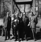 Johan Andersson, rörverkstaden.
Från vänster, överingenjör William Tibell, Anders Eliasson ordförande i 