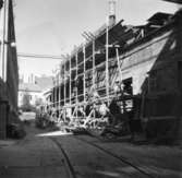Ombyggnad av byggnad Nr. 3 på Papyrus fabriksområde, 14/7-1955.
Transformatorstation.