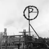 Byggnad N:o 6, tillbyggnad 1954. Taklagskrans.