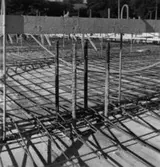Byggnad N:o 6, tillbyggnad 1954. Armering för undertak.