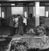 Byggnad nr 9, schaktning.
Fr.v. ingenjör Wiggo Odenius, ingenjör Anton Andersson, överingenjör William Tibell.