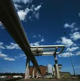 Exteriörbild från Papyrus Nymölla AB. Ledning från massabruket.