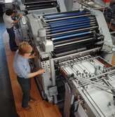 Interiörbild från ett tryckeri.