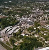 Flygfoto över Papyrus fabriksområde.