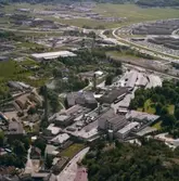 Flygfoto över Papyrus fabriksområde.