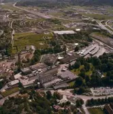 Flygfoto över Papyrus fabriksområde.