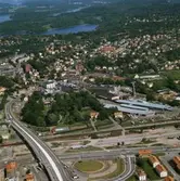 Flygfoto över Papyrus fabriksområde.