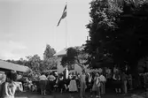 Lindome Hembygdsgille firar 20-årsjubileum på Börjesgården i Hällesåker den 23 juli år 1983.

För mer information om bilden se under tilläggsinformation.