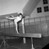 Gymnastiktävling i Huskvarna idrottshus.