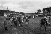 Annestorpsdalens scoutkår anordnar distriktstävlingar från scoutgården vid Konditorivägen i Lindome, år 1983. 