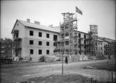 Flerbostadshus under uppförande, Uppsala augusti 1946
