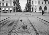 Spårväg på Stora Torget, Uppsala september 1933