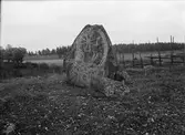 Runsten U875 vid Focksta, Hagby socken, Uppland 1937