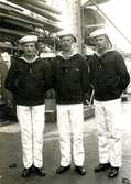 Tre sjömän från på fartyget Niord.
