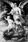 Målning: en ängel och två barn.
