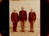 Tre soldater i pälsmössor.140/3 Jansson, I 10.Grenadjärer, I3.