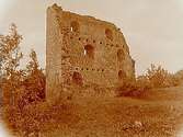 Husaby borgruin, ruinen av Skarabiskoparnas borg, väster om Husaby kyrkan.
Nr: 111.