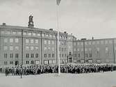 Engelbrektsskolan, femvånings folkskolebyggnad.
Folkskolans 100 års jubileum.