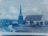 Sköllersta kyrka omkring år 1860.
Kyrkan med klockstapeln.
Beställningsnr. SK-160.