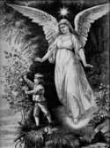 Målning.
Motiv: en ängel med en liten pojke.