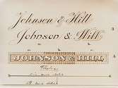 Johnson & Hill, Pappershandlare.
Namnskyltar.